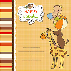 Image showing funny cartoon birthday greeting card