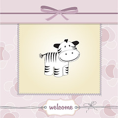 Image showing cute baby shower card with zebra