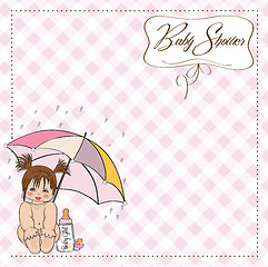 Image showing baby girl shower card