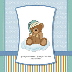 Image showing customizable greeting card with teddy bear