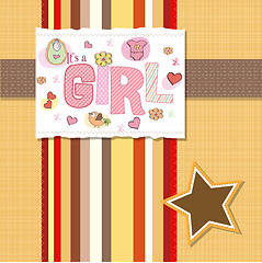 Image showing baby girl shower card