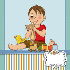 Image showing little boy are playing with his toys