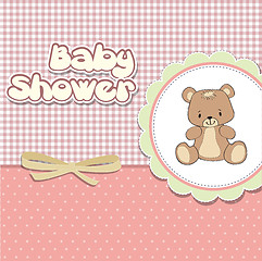 Image showing baby shower card with teddy