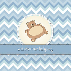 Image showing baby shower card with teddy