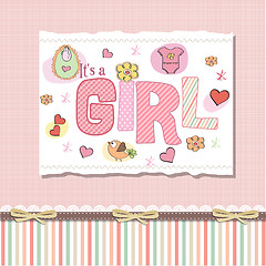 Image showing baby girl shower card