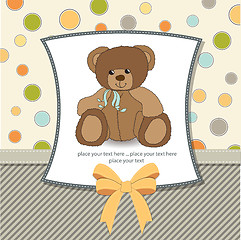 Image showing customizable greeting card with teddy bear