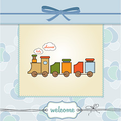 Image showing baby  shower card with toy train