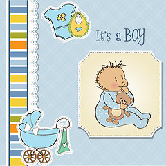 Image showing baby announcement card with little boy