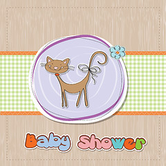 Image showing  baby shower card with cat