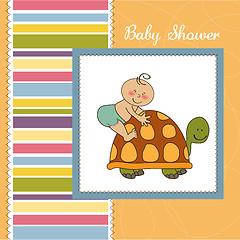 Image showing funny baby boy announcement card