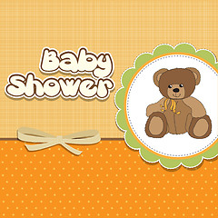 Image showing baby shower card with teddy