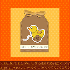 Image showing welcome card with duck toy