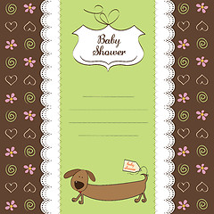 Image showing funny shower card with long dog