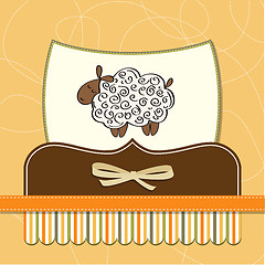 Image showing cute baby shower card with sheep