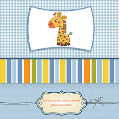 Image showing new baby announcement card with giraffe