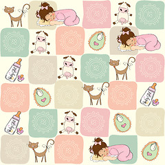 Image showing childish seamless pattern with toys