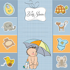 Image showing baby boy shower card