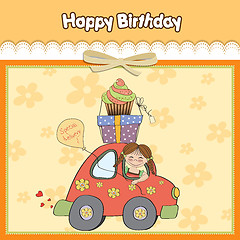 Image showing birthday card with funny little girl