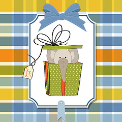 Image showing birthday card with elephant in gift box