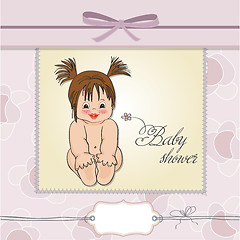 Image showing baby girl shower card