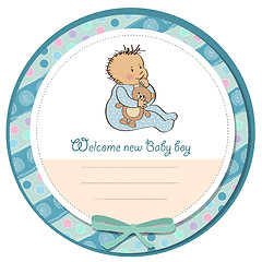 Image showing baby announcement card with little boy