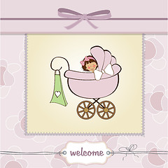 Image showing baby girl announcement card