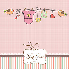 Image showing baby girl shower card