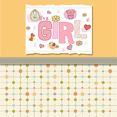 Image showing baby girl shower card