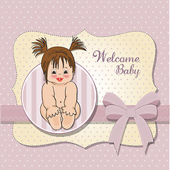 Image showing baby girl shower card