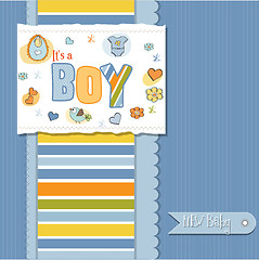 Image showing baby boy shower card