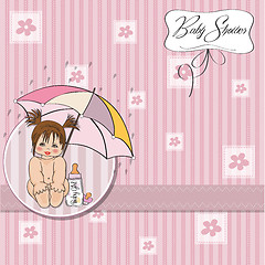 Image showing baby girl shower card