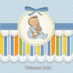 Image showing romantic baby boy shower card