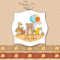 Image showing baby shower card with toys