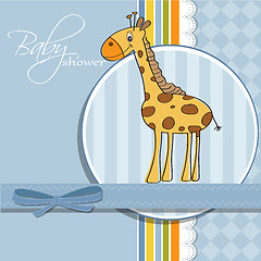 Image showing new baby announcement card with giraffe