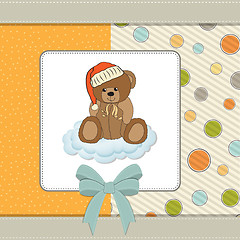 Image showing customizable greeting card with teddy bear