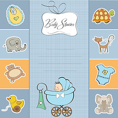 Image showing baby boy shower card