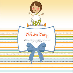 Image showing new baby girl announcement card