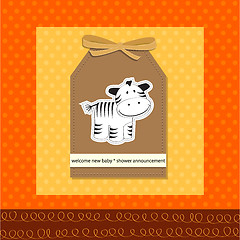 Image showing cute baby shower card with zebra