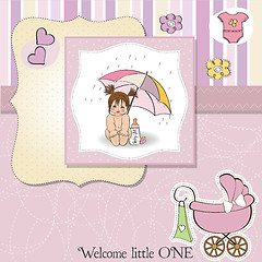 Image showing baby girl shower card