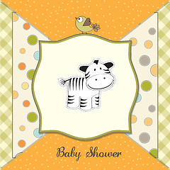 Image showing cute baby shower card with zebra