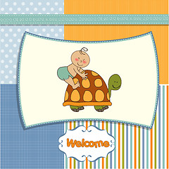 Image showing funny baby boy announcement card