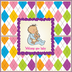 Image showing baby announcement card with little boy