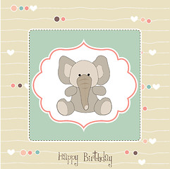 Image showing birthday greeting card with baby elephant