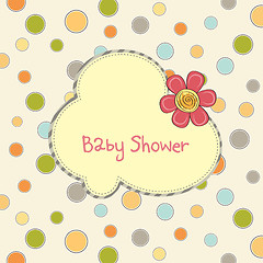 Image showing baby shower card with flower