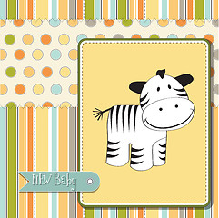 Image showing cute baby shower card with zebra