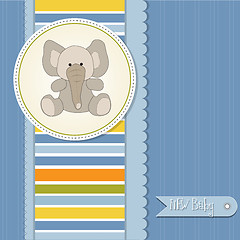 Image showing  baby boy announcement card with elephant