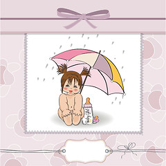 Image showing baby girl shower card