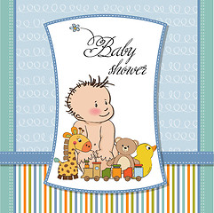 Image showing baby boy shower card