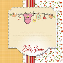 Image showing baby girl shower card