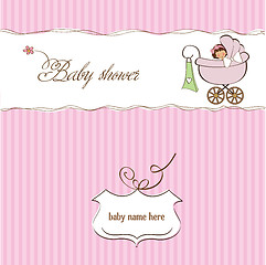 Image showing baby girl announcement card